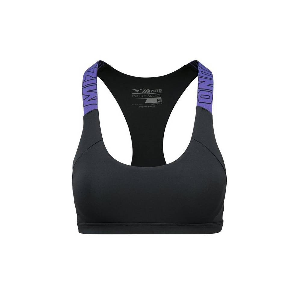 Womens Mizuno Ronda Rousey Podium Sports Bra Black Philippines (XSITDK148)